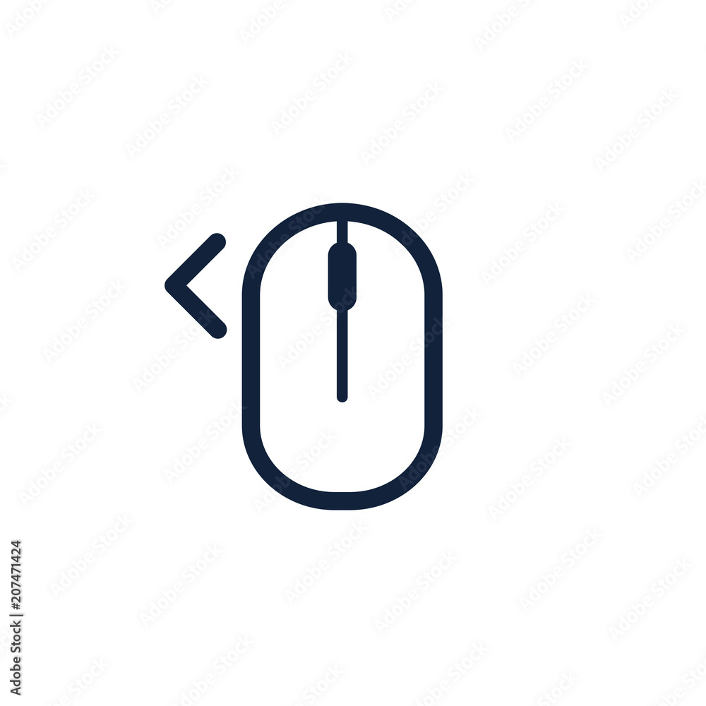 click right left computer mouse icon symbol. Flat style design. Vector illustration. click right left computer mouse icon symbol. Flat style design. Vector illustration.
