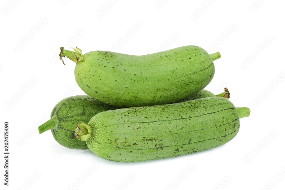 pile of fresh green sponge gourd or luffa isolated on white background pile of fresh green sponge gourd or luffa isolated on white background