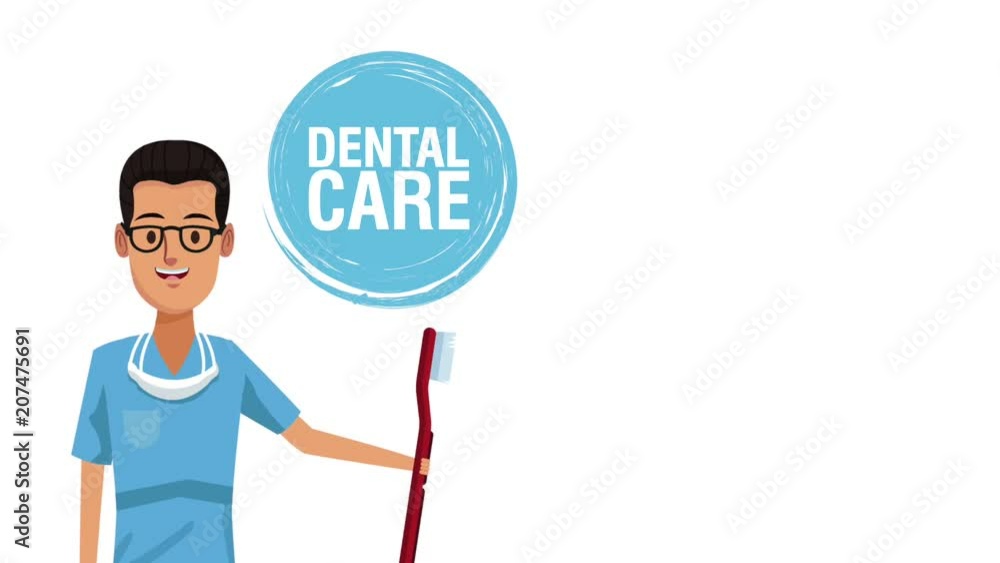 dentist talking about tooth with toothbrush in hand High Definition coloful animation scenes dentist talking about tooth with toothbrush in hand High Definition coloful animation scenes