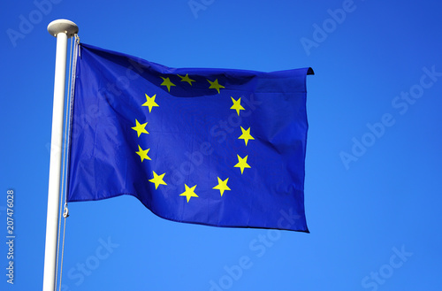 View of a flag of the European Union (EU) 