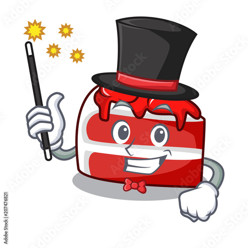 Magician red velvet mascot cartoon