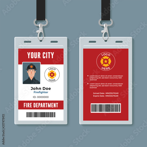 Firefighter ID badge design template