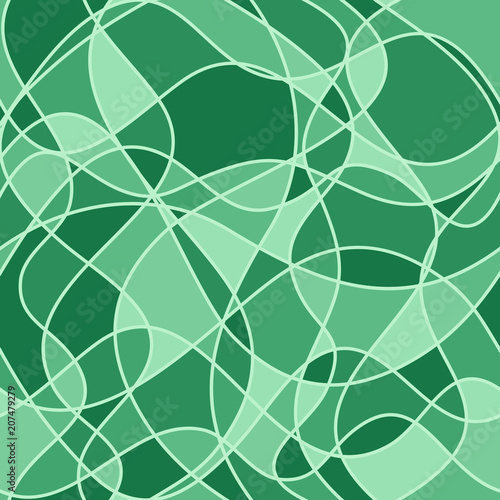 abstract wavy shapes. vector seamless pattern. green background