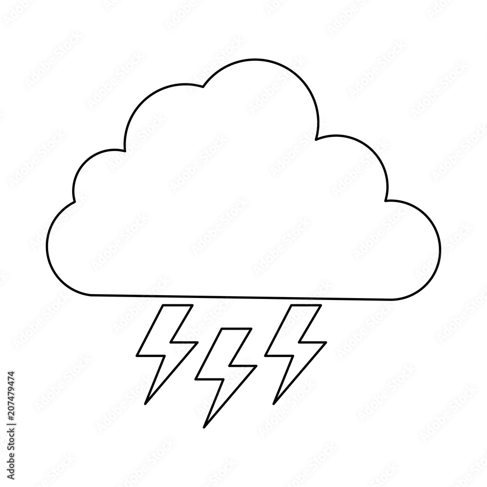 cloud weather with rays vector illustration design cloud weather with rays vector illustration design