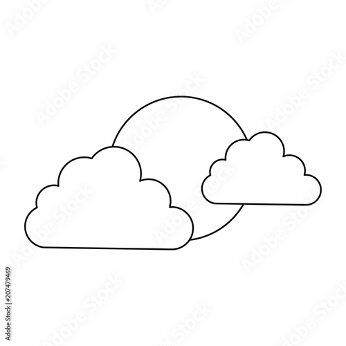 climate cloud with sun vector illustration design