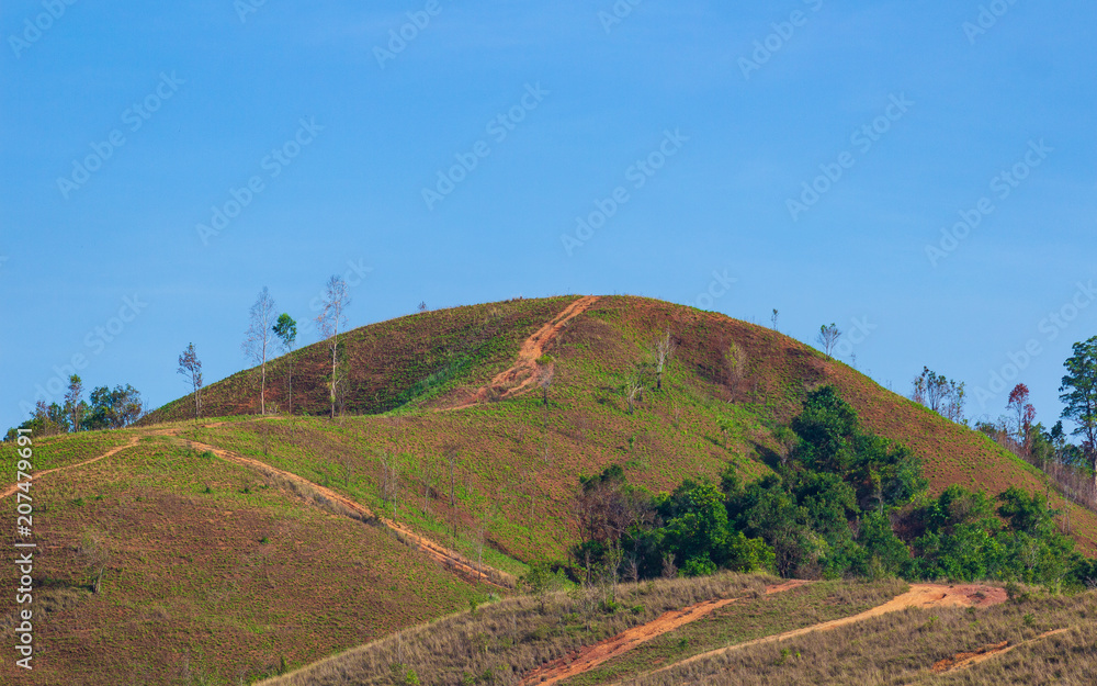 Naklejka premium Landscape viewpoint of Grass Mountain.