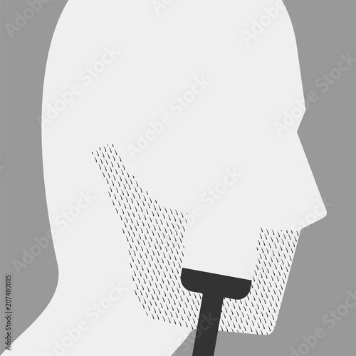 Shaving beard illustration