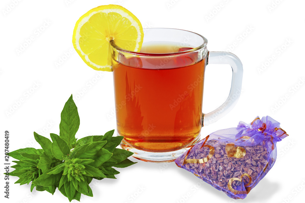 Tea Mint lemon isolate Tea Mint lemon isolate