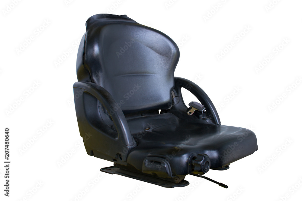 The seat of the forklift isolated on white background The seat of the forklift isolated on white background