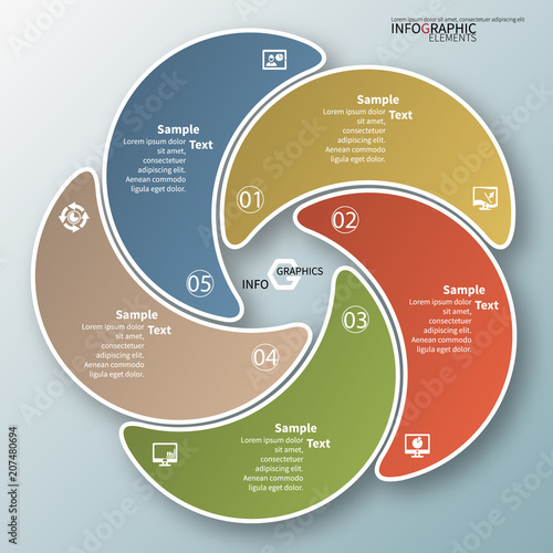 Abstract 3D Paper Infographics