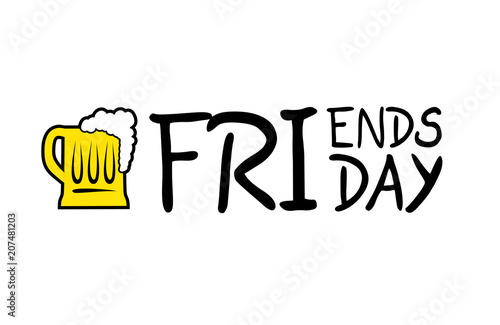 Friday friends beer symbol