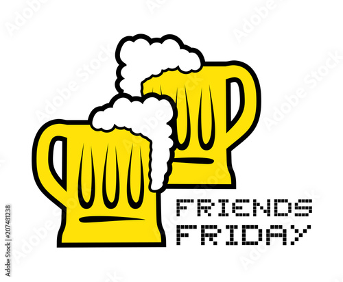 Friday friends beer symbol