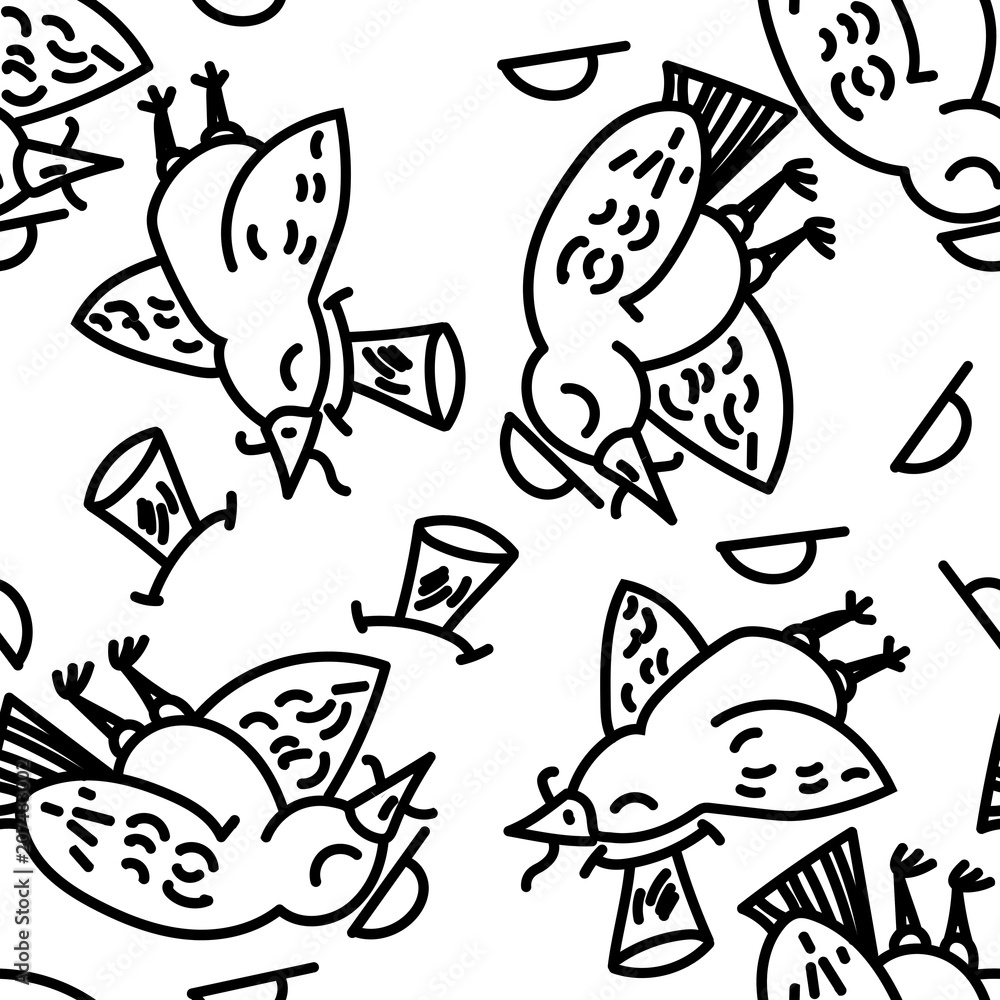 Bird pattern. Colorful doodle bird collection. Collection of cute hand drawn birds. Bird pattern. Colorful doodle bird collection. Collection of cute hand drawn birds.