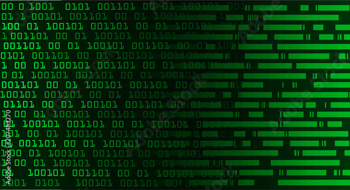 binary circuit board future technology, green cyber security concept background, abstract hi speed digital internet.motion move blur. pixel vector