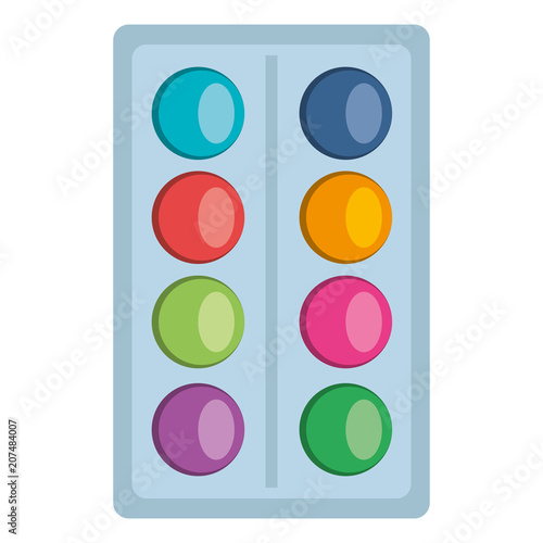 paint colors pallette with brush vector illustration design
