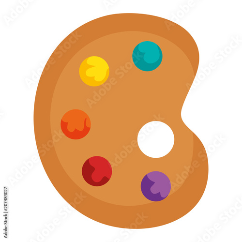 paint colors pallette with brush vector illustration design