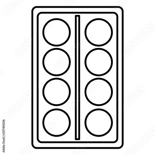 paint colors pallette with brush vector illustration design