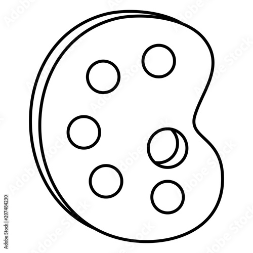 paint colors pallette with brush vector illustration design