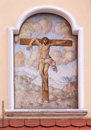 Crucifixion, Chapel of Saint Dismas in Zagreb, Croatia  photo