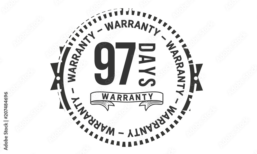 97 days warranty icon vintage rubber stamp guarantee