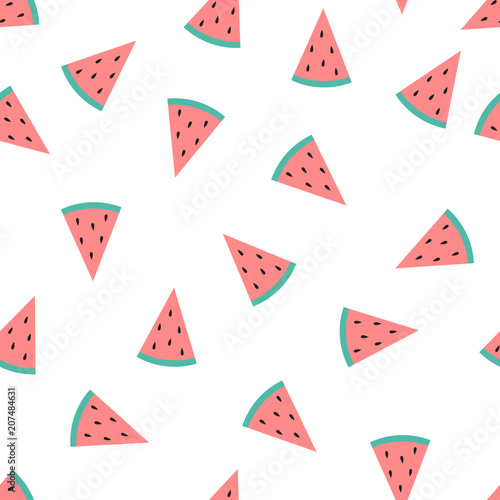 Cute Slice Watermelon isola...