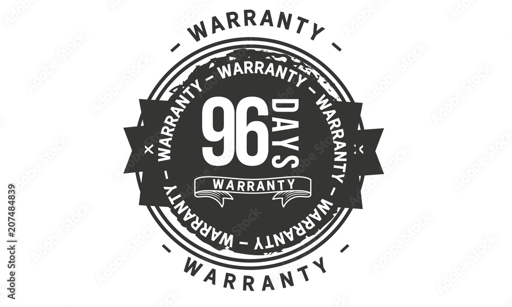 96 days warranty icon vintage rubber stamp guarantee