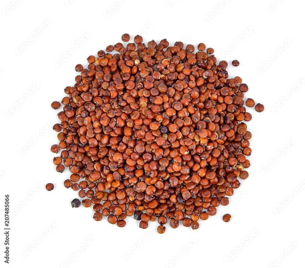 red quinoa isolated on white background red quinoa isolated on white background