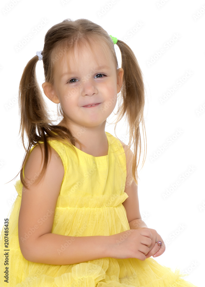Portrait of a little girl close-up. Portrait of a little girl close-up.
