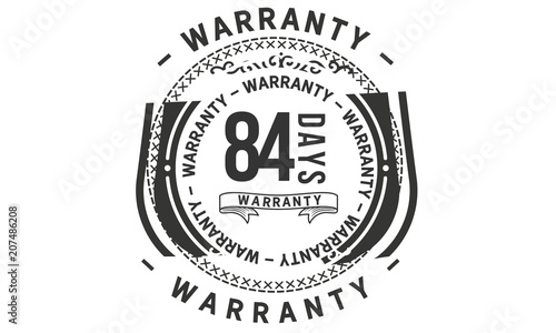 84 days warranty icon vintage rubber stamp guarantee