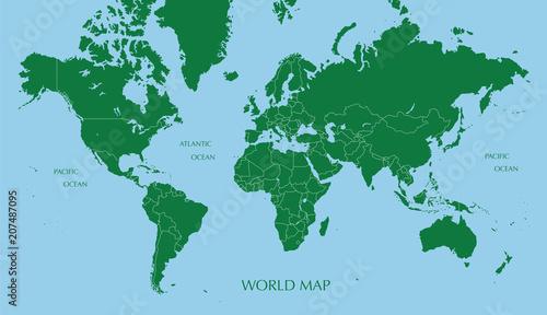 メルカトル図法の世界地図 photo