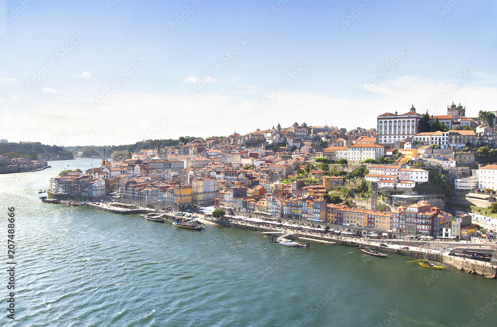Houses by Douro river  in Porto (Portugal)
