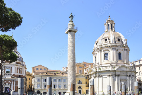 Rome. Trajan column in the Roman forums © Stefania