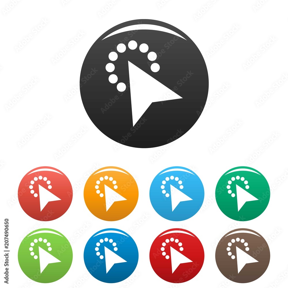 Cursor modern click icon. Simple illustration of cursor modern click vector icons set color isolated on white Cursor modern click icon. Simple illustration of cursor modern click vector icons set color isolated on white