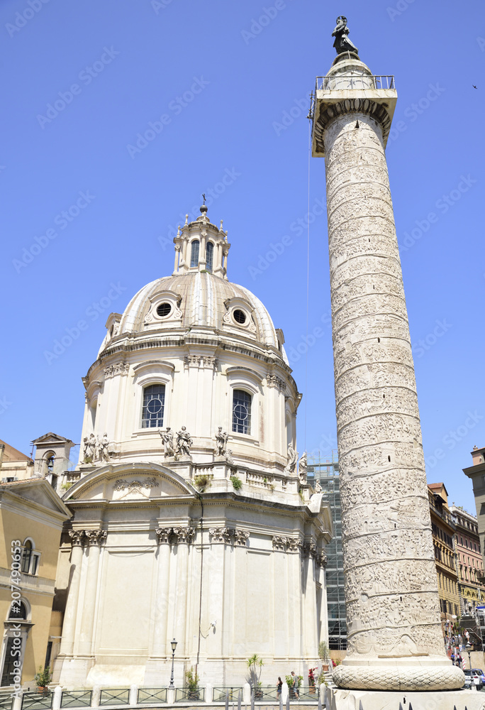 Rome. Trajan column in the Roman forums