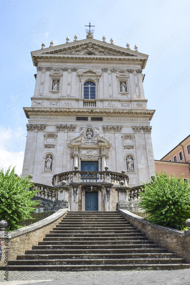 Fototapeta premium Rome, Italy, facade of the church of saints Domenico and Sisto