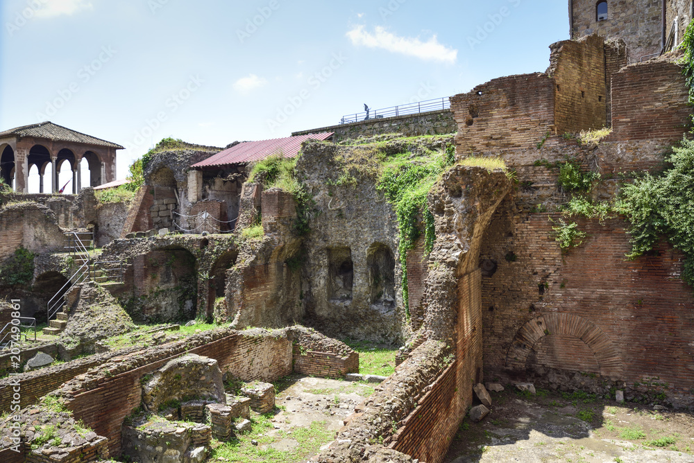 Rome, ruins of the Trajan market in Imperial Rome