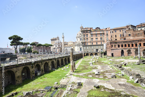 Rome, ruins of the Trajan market in Imperial Rome