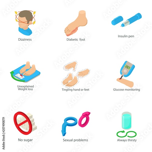 Male health icons set. Cartoon set of 9 male health vector icons for web isolated on white background