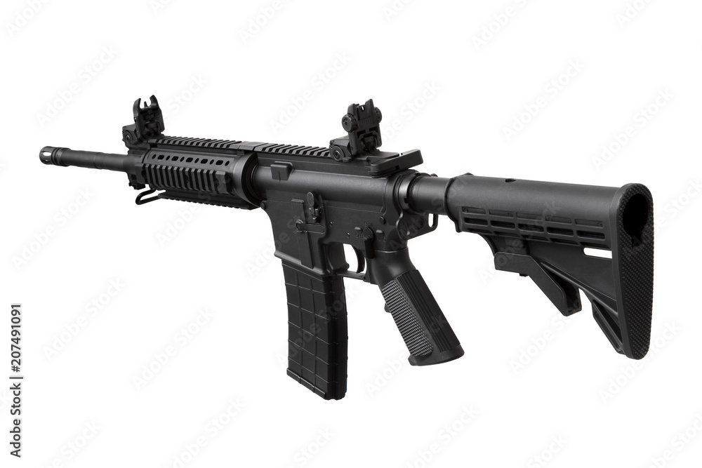 modern rifle isolated on white modern rifle isolated on white