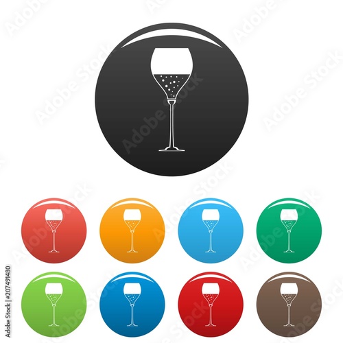 Wine glass icon. Simple illustration of wine glass vector icons set color isolated on white