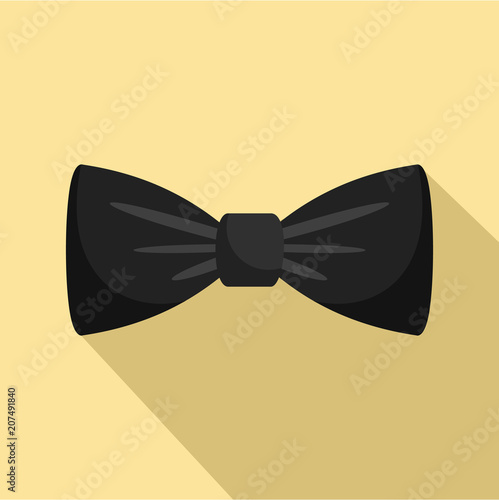 Black bow tie icon. Flat illustration of black bow tie vector icon for web design