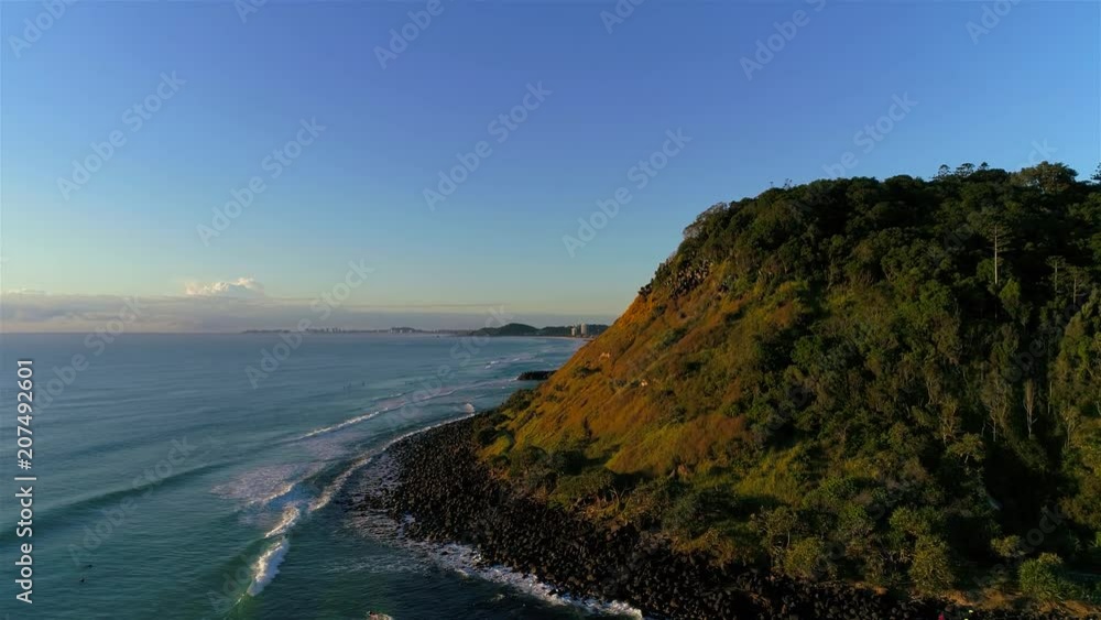 Gold Coast, Queensland - Australia: 20 May 2018 - Aerial view above Burleigh Heads looking towards the Southern end of the Gold Coast. Gold Coast, Queensland - Australia: 20 May 2018 - Aerial view above Burleigh Heads looking towards the Southern end of the Gold Coast.