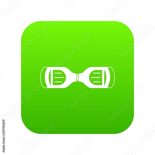 Hoverboard gyro pod top view icon digital green for any design isolated on white vector illustration