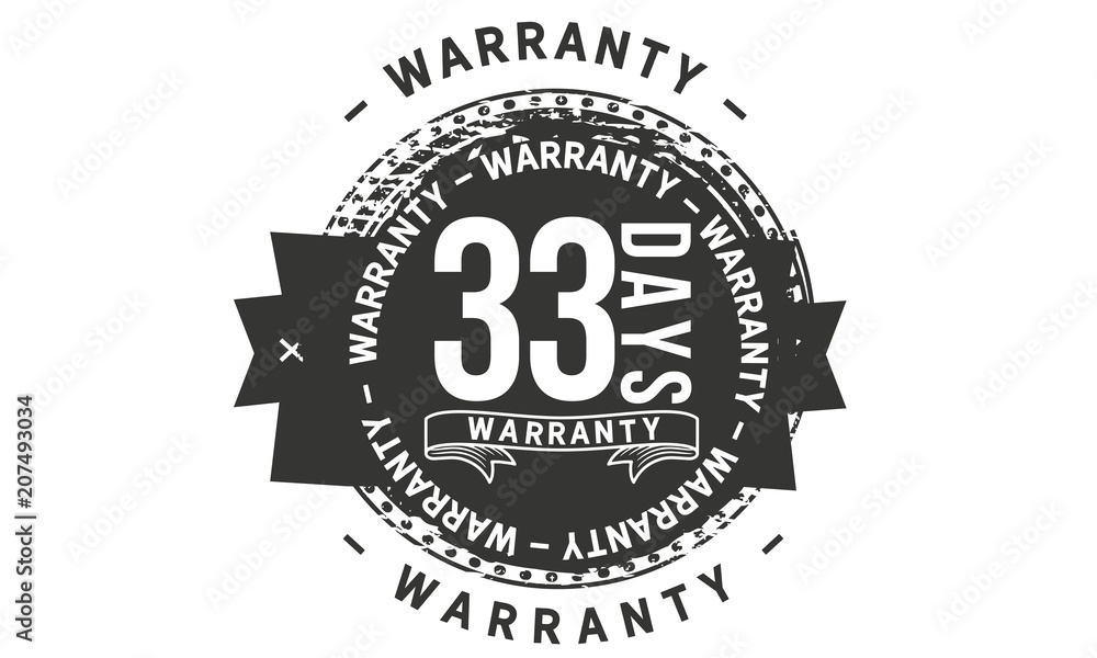 Fototapeta premium 33 days warranty icon vintage rubber stamp guarantee
