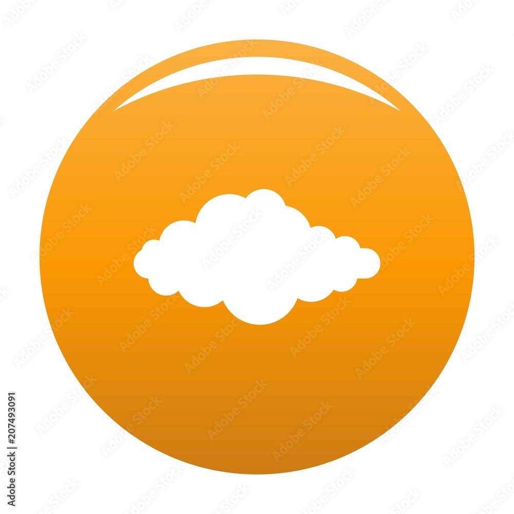 Upper cloud icon. Simple illustration of upper cloud vector icon for any design orange Upper cloud icon. Simple illustration of upper cloud vector icon for any design orange