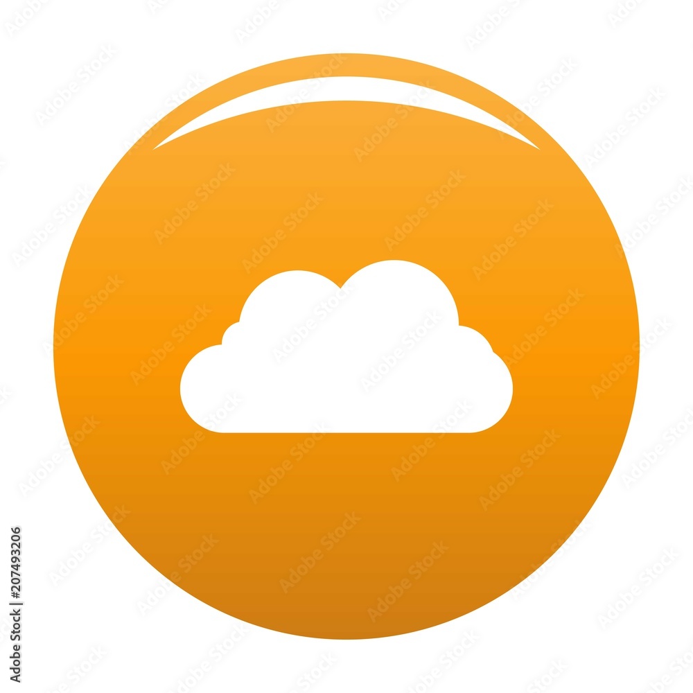 Flying cloud icon. Simple illustration of flying cloud vector icon for any design orange Flying cloud icon. Simple illustration of flying cloud vector icon for any design orange