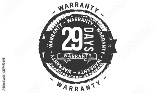 29 days warranty icon vintage rubber stamp guarantee