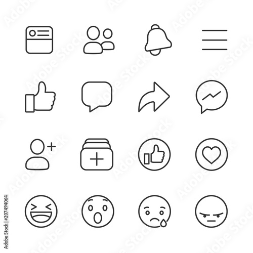 Vector image of set Internet line icons.