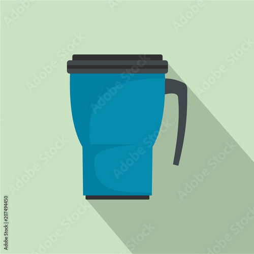 Thermo cup icon. Flat illustration of thermo cup vector icon for web design