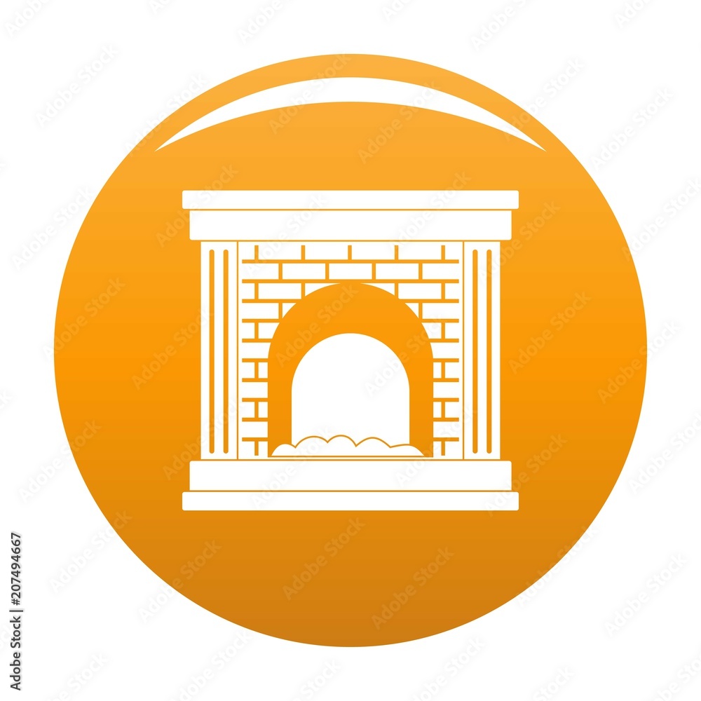 Fototapeta premium Fireplace for fire icon. Simple illustration of fireplace for fire vector icon for any design orange